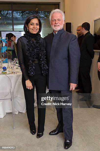 Amrita Jhaveri and Christopher Davidge attend the Foundation of Contemporary Art's 5th anniversary exhibition on May 4, 2010 in London, England.