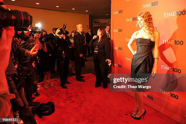 Singer Taylor Swift attends Time's 100 most influential people in the world gala at Frederick P. Rose Hall, Jazz at Lincoln Center on May 4, 2010 in...