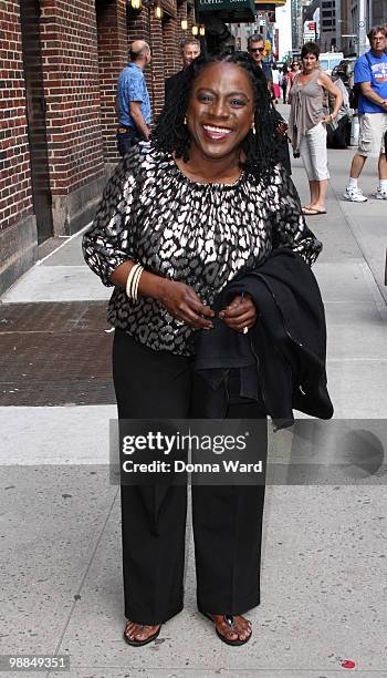 Sharon Jones visits "Late Show With David Letterman" at the Ed Sullivan Theater on May 4, 2010 in New York City.