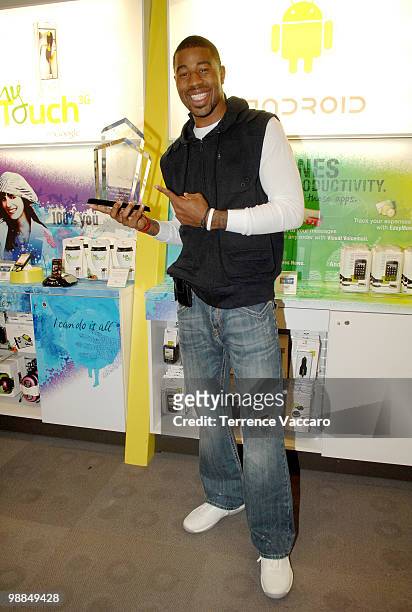 Terrence Williams of the New Jersey Nets with the T-Mobile Rookie of the month award on May 4, 2010 in Bellevue, Washington. NOTE TO USER: User...