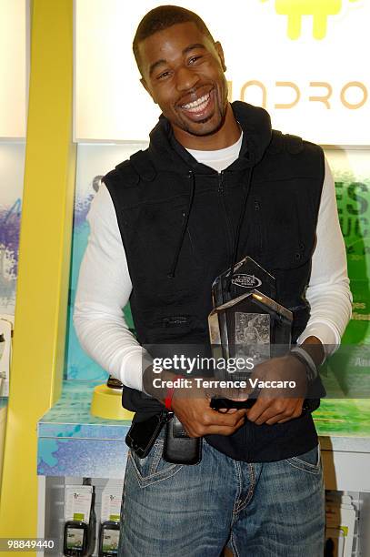 Terrence Williams of the New Jersey Nets with the T-Mobile Rookie of the month award on May 4, 2010 in Bellevue, Washington. NOTE TO USER: User...