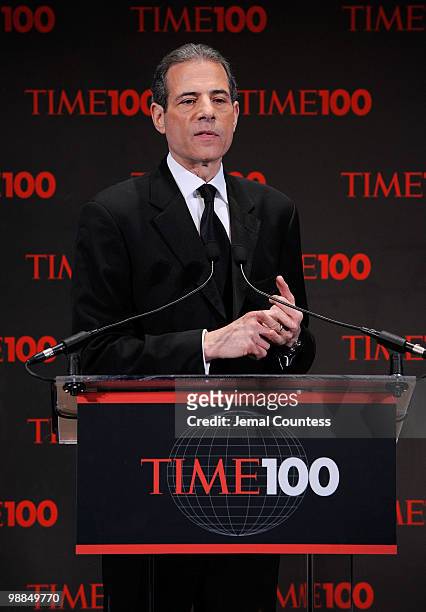 Richard Stengel speaks onstage at Time's 100 most influential people in the world gala at Frederick P. Rose Hall, Jazz at Lincoln Center on May 4,...