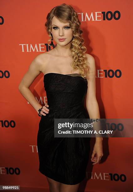 Taylor Swift attend Time's 100 most influential people in the world gala at Frederick P. Rose Hall, Jazz at Lincoln Center on May 4, 2010. AFP PHOTO...