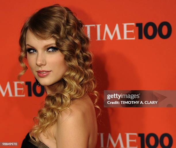 Taylor Swift attend Time's 100 most influential people in the world gala at Frederick P. Rose Hall, Jazz at Lincoln Center on May 4, 2010. AFP PHOTO...