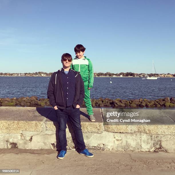 father and son portrait - tracksuit stock pictures, royalty-free photos & images