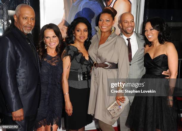 Actor James Pickens Jr., director Sanaa Hamri, actress Phylicia Rashad, actress Queen Latifah, rapper/actor, and producer Debra Martin Chase attend...