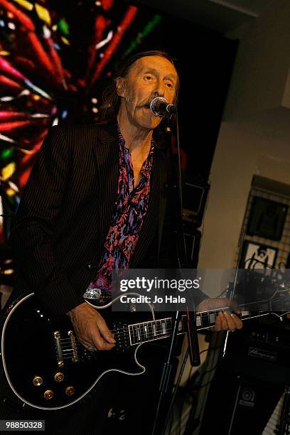 Dave Brock vocalist and guitarist of Hawkwind performs at launch of The MOJO Honours List at HMV, Oxford St. On May 4, 2010 in London, England.