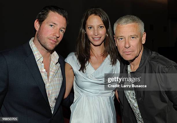 Actor/director Ed Burns, model Christy Turlington and musician Adam Clayton attend the New York premiere of "The Lazarus Effect" at The Museum of...