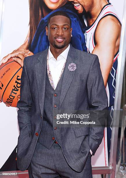 Professional basketball player Dwyane Wade attends the premiere of "Just Wright" at Ziegfeld Theatre on May 4, 2010 in New York City.