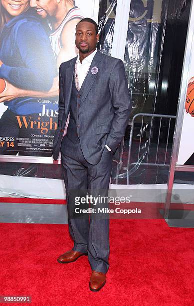 Professional basketball player Dwyane Wade attends the premiere of "Just Wright" at Ziegfeld Theatre on May 4, 2010 in New York City.
