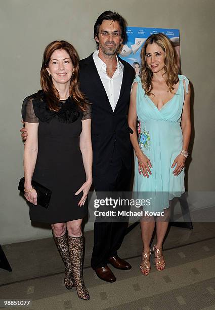 Actress Dana Delany, writer/director Brooks Branch, and actress Mira Sorvino arrive at the Los Angeles Premiere of "Multiple Sarcasms" at Linwood...