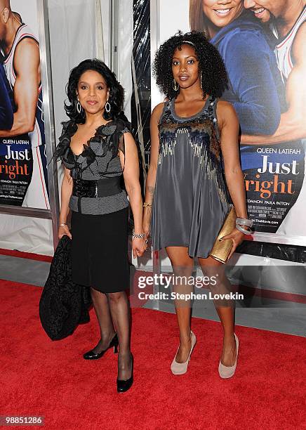 Actress Phylicia Rashad and daughter Condola Rashad attend the premiere of "Just Wright" at Ziegfeld Theatre on May 4, 2010 in New York City.