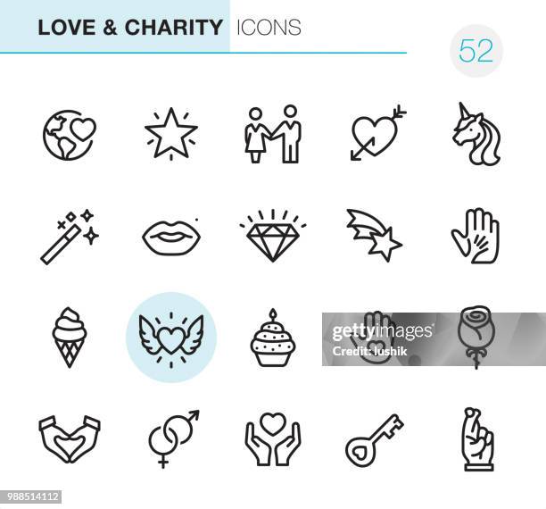 stockillustraties, clipart, cartoons en iconen met liefde & liefdadigheid - pixel perfect iconen - dreaming