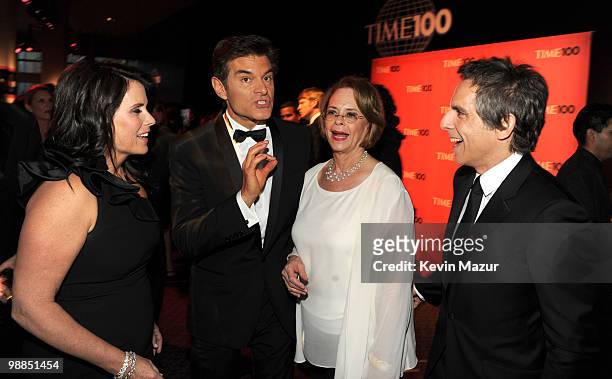 Lisa Oz, Dr Mehmet Oz, Chairman and CEO of Time Inc Ann S Moore and Ben Stiller attends Time's 100 most influential people in the world gala at...