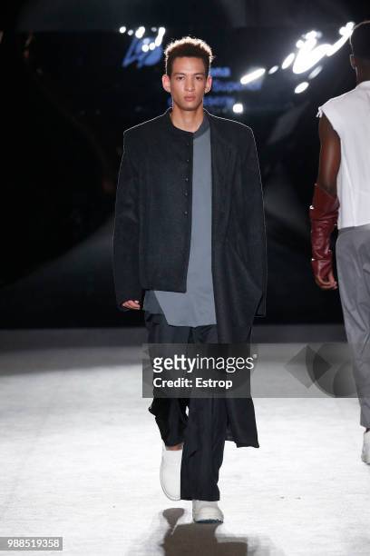 Model walks the runway at the IED Barcelona show during the Barcelona 080 Fashion Week on June 29, 2018 in Barcelona, Spain.