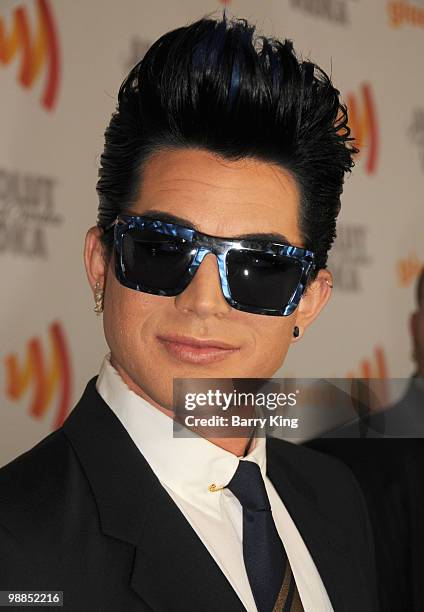 Singer Adam Lambert attends the 21st annual GLAAD Media Awards at Hyatt Regency Century Plaza on April 17, 2010 in Century City, California.