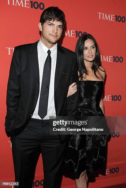 Ashton Kutcher and Demi Moore attend the 2010 TIME 100 Gala at the Time Warner Center on May 4, 2010 in New York City.