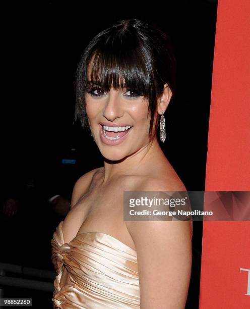 Actress Lea Michele attends the 2010 TIME 100 Gala at the Time Warner Center on May 4, 2010 in New York City.