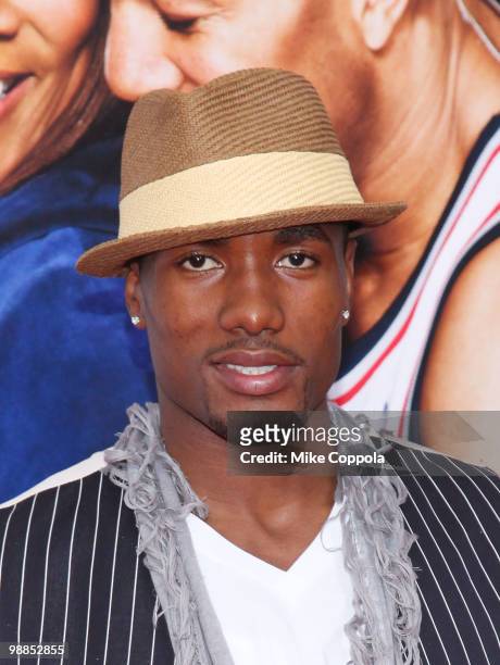 Professional basketball player Serge Ibaka attends the premiere of "Just Wright" at Ziegfeld Theatre on May 4, 2010 in New York City.