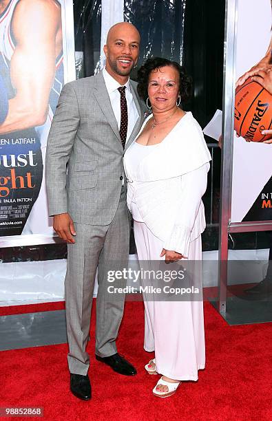 Rapper/actor Common and mother Dr. Mahalia Hines attends the premiere of "Just Wright" at Ziegfeld Theatre on May 4, 2010 in New York City.