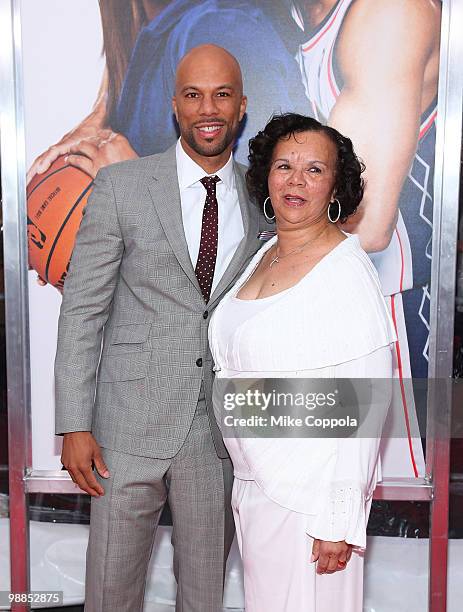 Rapper/actor Common and mother Dr. Mahalia Hines attends the premiere of "Just Wright" at Ziegfeld Theatre on May 4, 2010 in New York City.