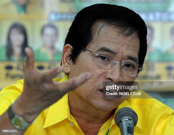 To go with focus story Philippines-politics-vote-religion by Mynardo Macaraig In a picture taken on April 5, 2010 Philippine religious leader and...