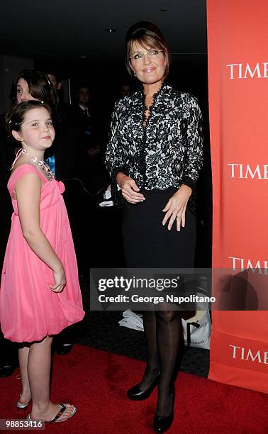 Piper Palin and Sarah Palin attend the 2010 TIME 100 Gala at the Time Warner Center on May 4, 2010 in New York City.