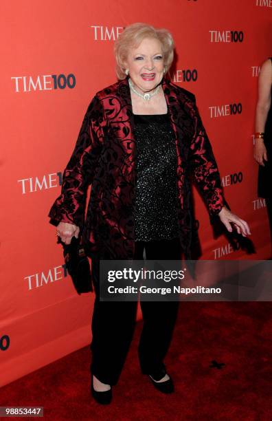 Actress Betty Whte attends the 2010 TIME 100 Gala at the Time Warner Center on May 4, 2010 in New York City.