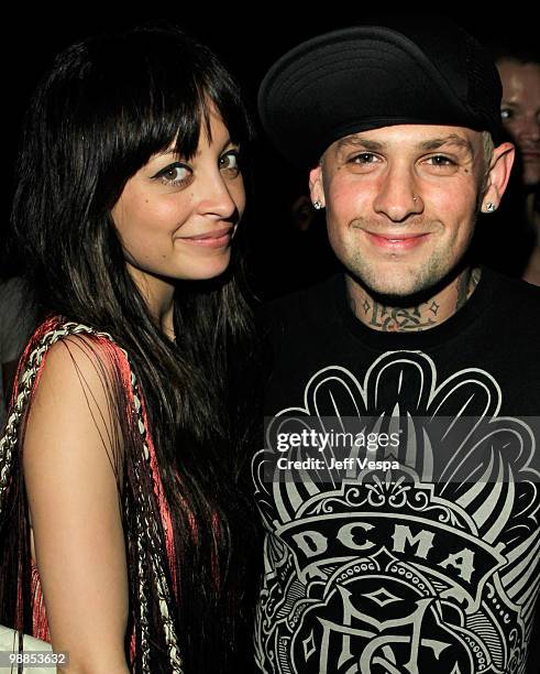 Nicole Richie and musician Benji Madden attend Charlotte Ronson and JCPenney Spring Cocktail Jam held at Milk Studios on May 4, 2010 in Los Angeles,...