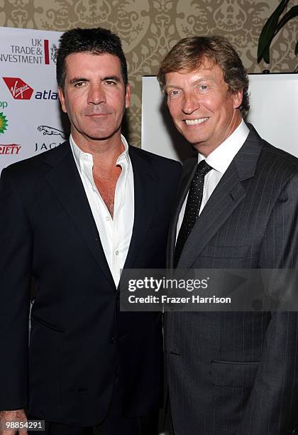 Television personality Simon Cowell and BritWeek President Nigel Lythgoe attend the BritWeek UKTI Business Innovation Awards at the Four Seasons...