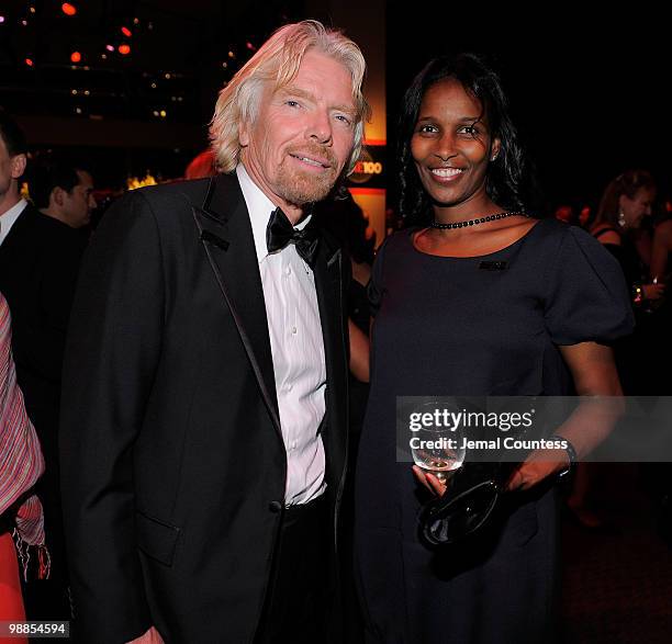 Richard Branson and Hirsi Ali attend Time's 100 most influential people in the world gala at Frederick P. Rose Hall, Jazz at Lincoln Center on May 4,...