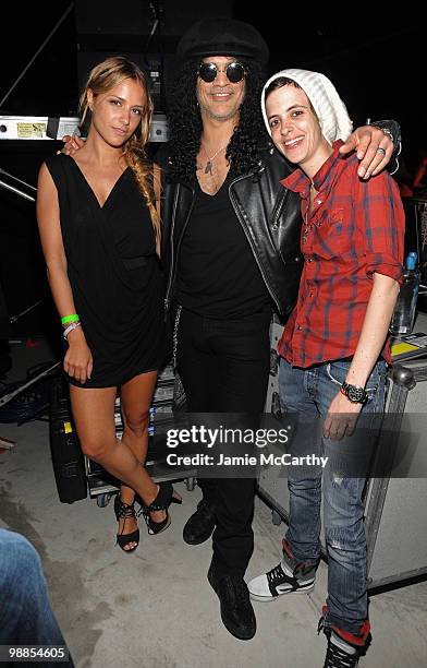 Designer Charlotte Ronson, musician Slash and Samantha Ronson attend Charlotte Ronson and JCPenney Spring Cocktail Jam held at Milk Studios on May 4,...