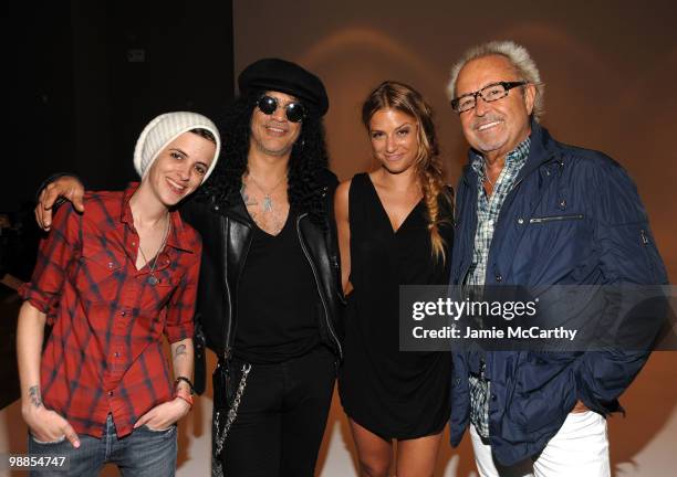 Samantha Ronson, musician Slash, designer Charlotte Ronson and musician Mick Jones attend Charlotte Ronson and JCPenney Spring Cocktail Jam held at...