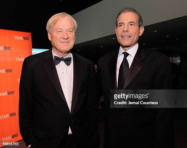Chris Matthews and Managing Editor of Time inc. Richard Stengel attend Time's 100 most influential people in the world gala at Frederick P. Rose...