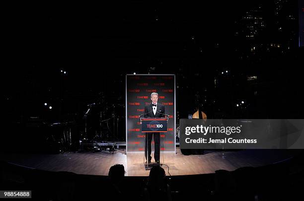 Of Time inc Jeff Bewkes speaks onstage at Time's 100 most influential people in the world gala at Frederick P. Rose Hall, Jazz at Lincoln Center on...