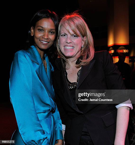 Liya Kebede and Kate Betts attend Time's 100 most influential people in the world gala at Frederick P. Rose Hall, Jazz at Lincoln Center on May 4,...