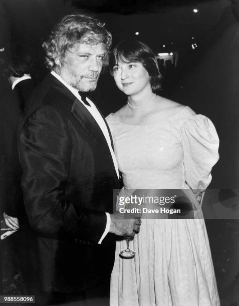 English film actor Oliver Reed with his second wife Josephine Burge, 1985.