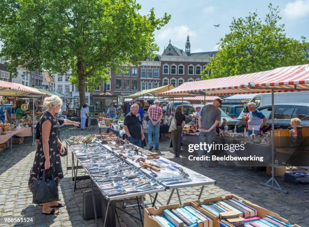 cutlery on gouda brokante market - gouda stock pictures, royalty-free photos & images