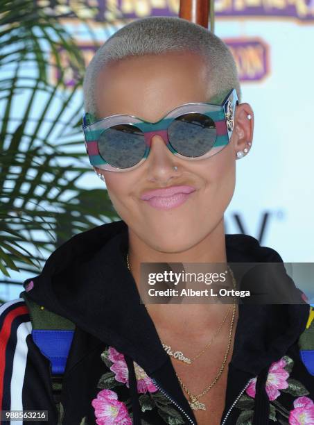 Model/personality Amber Rose arrives for Columbia Pictures And Sony Pictures Animation's World Premiere Of "Hotel Transylvania 3: Summer Vacation"...