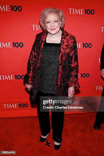 Actress Betty White attends the 2010 TIME 100 Gala at the Time Warner Center on May 4, 2010 in New York City.