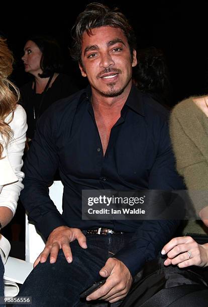 Nightclub owner John Ibrahim attends the front row for the Jayson Brunsdon collection show on the third day of Rosemount Australian Fashion Week...