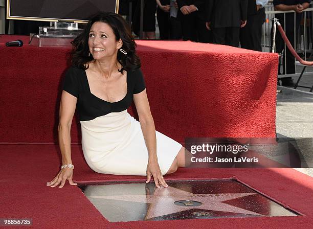 Actress Julia Louis-Dreyfus receives a star on the Hollywood Walk of Fame on May 4, 2010 in Hollywood, California.
