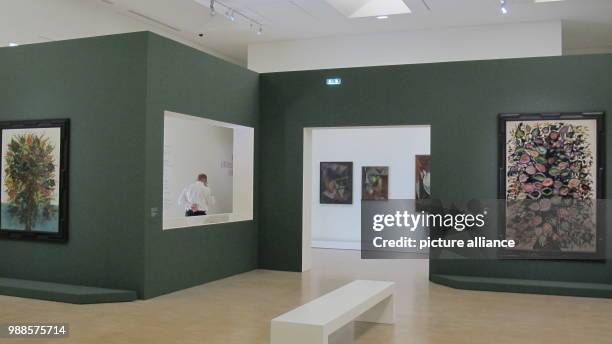 The picture 'Feuilles' by Seraphine de Senlis hangs at the museum for modern and contemporary art LaM in Villeneuve d'Ascq near the Northern French...