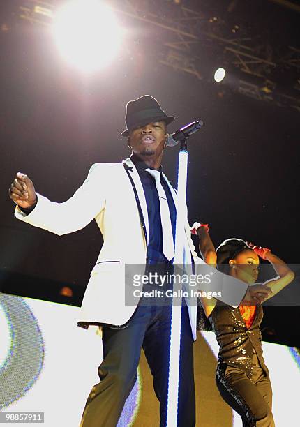 Grammy Award winning singer Ne-Yo performs at the Bellville Velodrome on May 4, 2010 in Cape Town, South Africa.