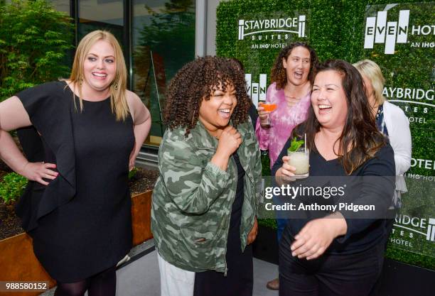 Guests enjoying the Grand Opening Event, EVEN Hotel and Staybridge Suites Seattle on June 28, 2018 in Seattle, Washington.