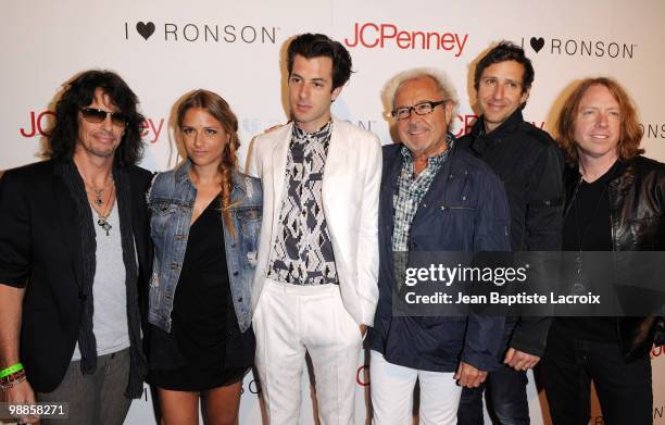 Kelly Hansen of Foreigner, designer Charlotte Ronson, DJ Mark Ronson, musician Mick Jones of Foreigner, guest and and Jeff Pilson of Foreigner attend...