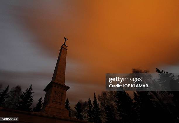 The obelisque at the Haj Nicovo Soviet Red Army cemetery and memorial on the outskirts of the Slovakian town of Liptovsky Mikulas is pictured during...