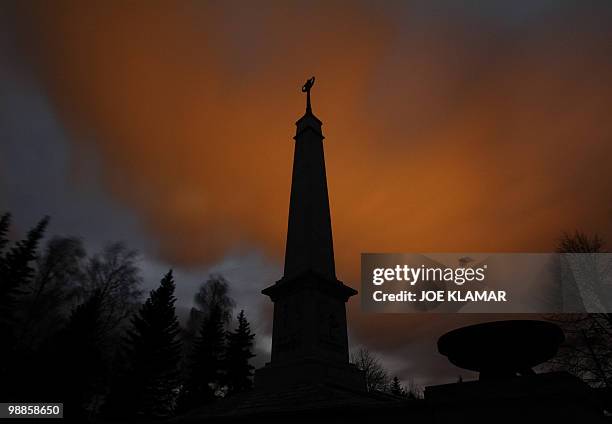 The obelisque the Haj Nicovo Soviet Red Army cemetery and memorial on the outskirts of the Slovakian town of Liptovsky Mikulas is pictured during the...