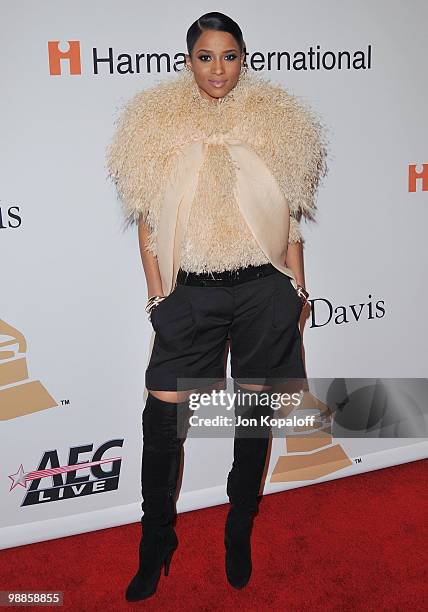 Singer Ciara arrives at The Recording Academy's 2010 GRAMMY Salute To Icons Honoring Clive Davis at The Beverly Hilton Hotel on January 30, 2010 in...