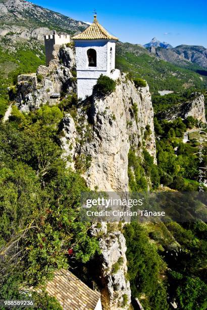 guadalest castle - ciprian stock pictures, royalty-free photos & images